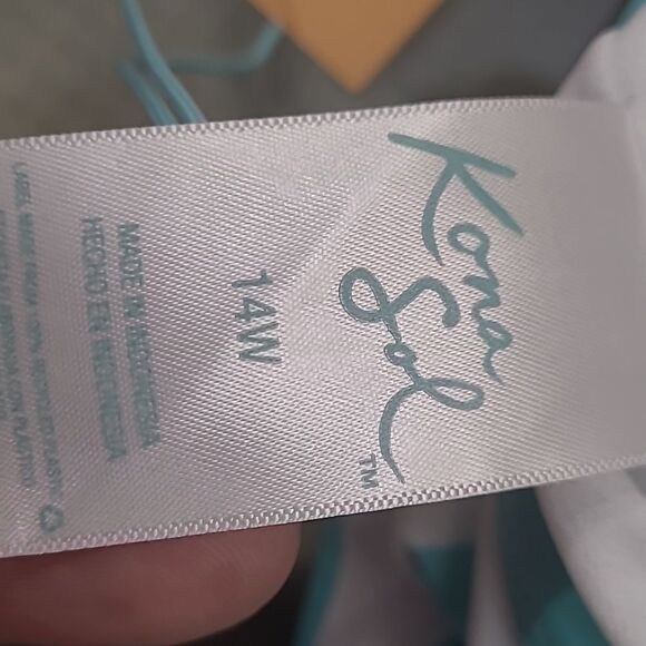 Kona SOL STRIPED BLUE ONE PIECE SWIMM SUIT 14 W NEW - Picture 7 of 8